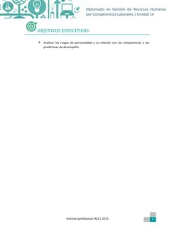 3 
Diplomado en Gestión de Recursos Humanos 
por Competencias Laborales | Unidad 14 
 
      Instituto profesional IACC| 2