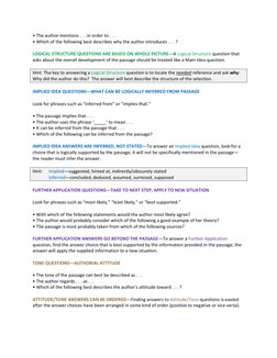 • The author mentions . . . in order to . . . 
• Which of the following best describes why the author introduces . . . ? 
 
L