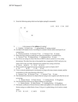 SET BY Tsegaye.D
8.
From the following spring which one has higher spring(S) constant(K)
A. S2      B. S1     C. S4     D.S3