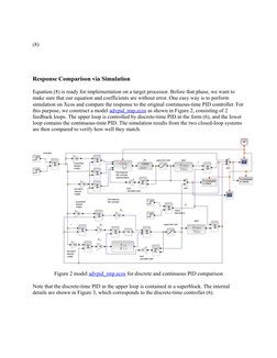 (8)  
Response Comparison via Simulation 
Equation (8) is ready for implementation on a target processor. Before that phase,