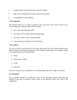 
provides logical connections between material included 

adds no new information but simply summarizes the report 

is in