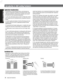 Long-Lok Fasteners
8
.020/.030
MAJOR
THREAD
DIA.
90  INCL
NUT
Application Considerations
Consideration of the following facto