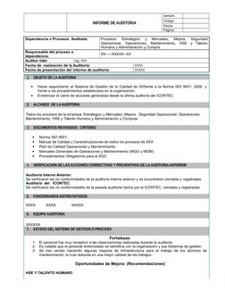 Informe de Auditoría Interna ISO 9001 | PDF | Auditoría | Marketing