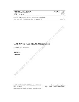 NORMA TÉCNICA 
NTP 111.004 
PERUANA 
2003 
 
Comisión de Reglamentos Técnicos y Comerciales - INDECOPI 
Calle de La Prosa