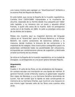 una nueva música para agregar un “divertissement” brillante a
la escena final de Paquita de Mazilier.
En este ballet, que rec