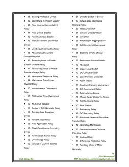 ANSI Device Numbers for Relays | PDF | Relay | Switch