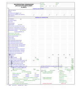 API 618 Reciprocating Compressor Data Sheet | PDF | Piston | Cylinder ...
