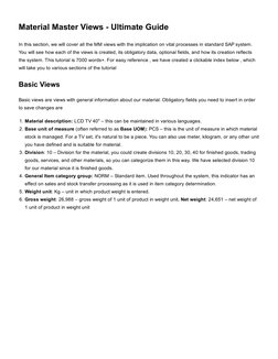 SAP Material Master Views Explained | PDF | Warehouse | Profit (Accounting)