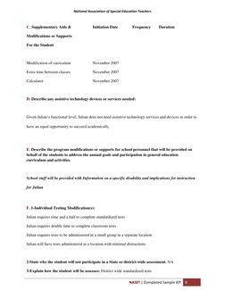 Sample IEP for ADHD Student | PDF | Individualized Education Program ...