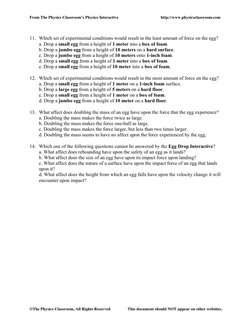Egg Drop Interactive Simulation Guide | PDF | Foam | Mass