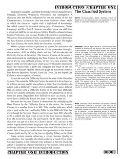 00003
CHAPTER ONE| INTRODUCTION
 
Characters using the Classified System have five Characteristics: 
Strength, Dexterity, Wil