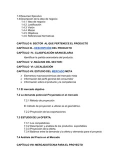 1.3Resumen Ejecutivo
1.4Descripción de la idea de negocio
1.4.1 Idea de negocio 
1.4.2 Justificación
1.4.3 Visión
1.4.4 Misió