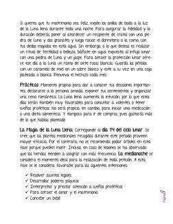 Página8 
Si quieres que tu matrimonio sea feliz, expón los anillos de boda a la luz 
de la Luna llena durante toda una noch