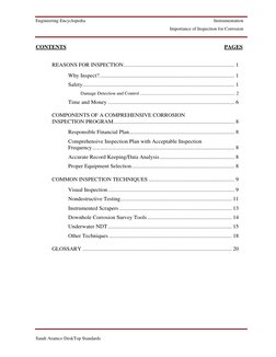 Engineering Encyclopedia
Instrumentation
Importance of Inspection for Corrosion
Saudi Aramco DeskTop Standards
CONTENTS
PAGES
