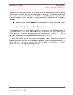 Engineering Encyclopedia
Instrumentation
Importance of Inspection for Corrosion
Saudi Aramco DeskTop Standards
7
The best way