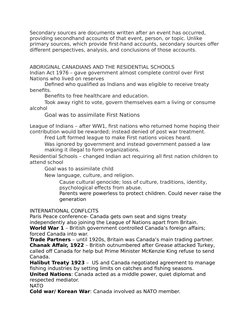 Grade 10 Canadian History Exam Notes | PDF | First Nations | Cold War