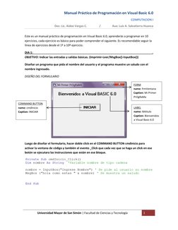 Manual Práctico de Programación en Visual Basic 6.0 
COMPUTACION I 
Doc: Lic. Aidee Vargas C.                 /