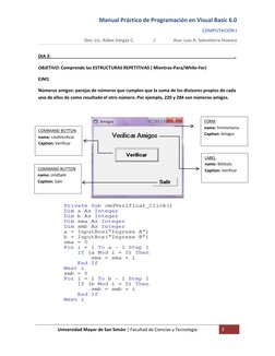 Manual Práctico de Programación en Visual Basic 6.0 
COMPUTACION I 
Doc: Lic. Aidee Vargas C.                 /