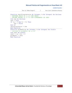 Manual Práctico de Programación en Visual Basic 6.0 
COMPUTACION I 
Doc: Lic. Aidee Vargas C.                 /