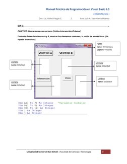 Manual Práctico de Programación en Visual Basic 6.0 
COMPUTACION I 
Doc: Lic. Aidee Vargas C.                 /