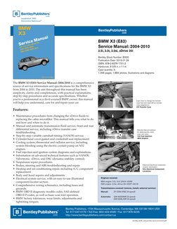 BMW x3 E83 Service Manual 2004 2010 Excerpt Transfer Case Service