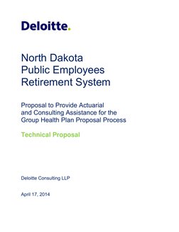 North Dakota
Public Employees
Retirement System
Proposal to Provide Actuarial
and Consulting Assistance for
