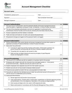 Account Set Up Check List Style Example Account Management Checklist Guide | PDF | User (Computing ...