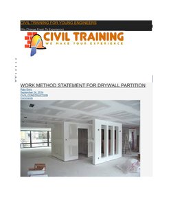 Drywall Partition Work Method Statement | PDF | Framing (Construction ...