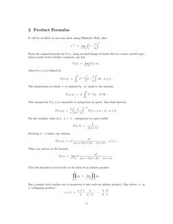 2 Product Formulas
It will be recalled, as one may show using l’Hˆopital’s Rule, that
e−t =
lim
n→∞

1 −t
n
n
.
From the or