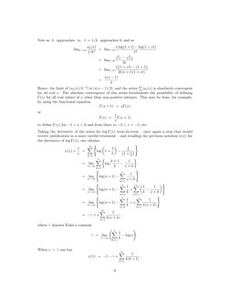 Now as k approaches ∞, t = 1/k approaches 0, and so
limk→∞
uk(x)
1/k2
= limt→0
x log(1 + t) −log(1 + xt)
t2
= limt→0
x
1+t −