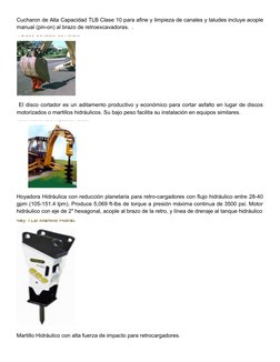 Cucharon de Alta Capacidad TLB Clase 10 para afine y limpieza de canales y taludes incluye acople
manual (pin-on) al brazo de