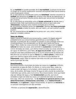 1. La realidad no puede proceder de la no-realidad. La physis ha de tener
su origen en sí misma (explicación racional) excluy