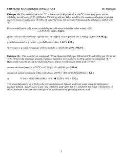 CHEM 2423 Recrystallization of Benzoic Acid                                                                              Dr.