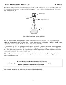 CHEM 2423 Recrystallization of Benzoic Acid                                                                              Dr.