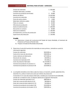 2 de abril de 2014 [MATERIAL PARA ESTUDIO – EJERCICIOS] 
 
Compra de materiales                                 
 
 
 $   950