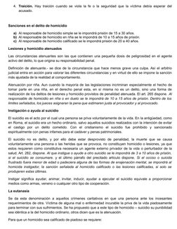 4. Traición. Hay traición cuando se viola la fe o la seguridad que la víctima debía esperar del
acusado.
Sanciones en el deli