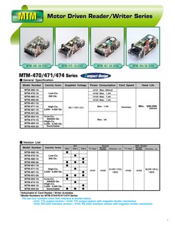 3
MTM
MTM
Motor Driven Reader/Writer Series 
Motor Driven Reader/Writer Series 
■ General  Specification
MTM-491-3A
MTM-474-1