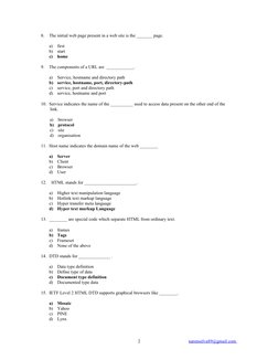 HTML Question Paper with Answers | PDF | Html Element | World Wide Web