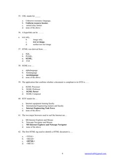 HTML Question Paper with Answers | PDF | Html Element | World Wide Web