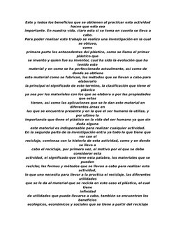 Este y todos los beneficios que se obtienen al practicar esta actividad
hacen que esta sea
importante. En nuestra vida, claro