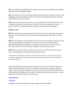DO use paragraphs. Paragraphs signal the reader that you are moving to another point and helps 
the reader see your organizat
