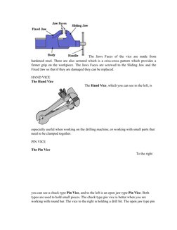 The  Jaws  Faces  of  the  vice  are  made  from
hardened steel. There are also serrated which is a criss-cross pattern which