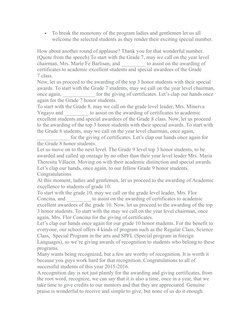 Recognition Day Emcee Script | PDF | Schools