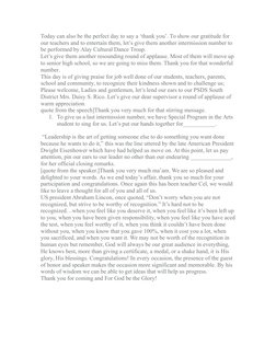 Script For Recognition Program Recognition Day Emcee Script | PDF | Schools