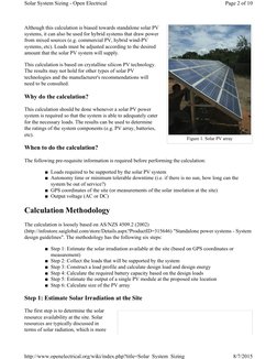 Figure 1. Solar PV array
Although this calculation is biased towards standalone solar PV 
systems, it can also be used for hy