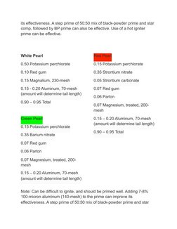 Pyrotechnic Formulas for Fireworks | PDF | Gunpowder | Combustion