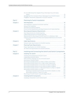 RJ-45 to DB-9 Serial Port Adapter Pinout Information for an EX Series
Switch . . . . . . . . . . . . . . . . . . . . . . . .