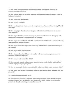 Essential HR Interview Questions Guide | PDF | Human Resource ...