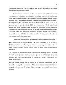 5
diagnosticar ya como un trastorno para una gran parte de la población, sin que los
afectados sean conscientes de ello.
Reci