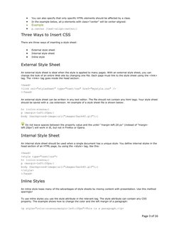 CSS Complete Study Notes PDF | PDF | Cascading Style Sheets | Html Element